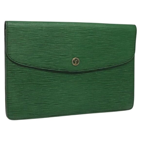 LOUIS VUITTON Epi Montaigne 27 Clutch Bag Green - Picture 1 of 16